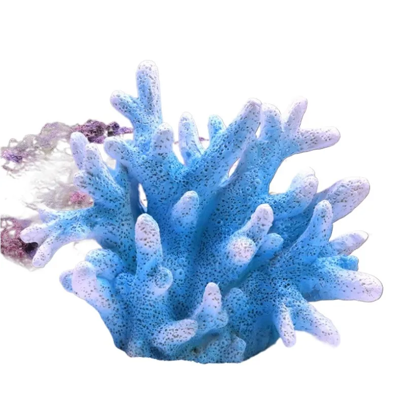 Colorful Artificial Coral Reef Rock with Shells Aquarium Landscape Ornament Decor