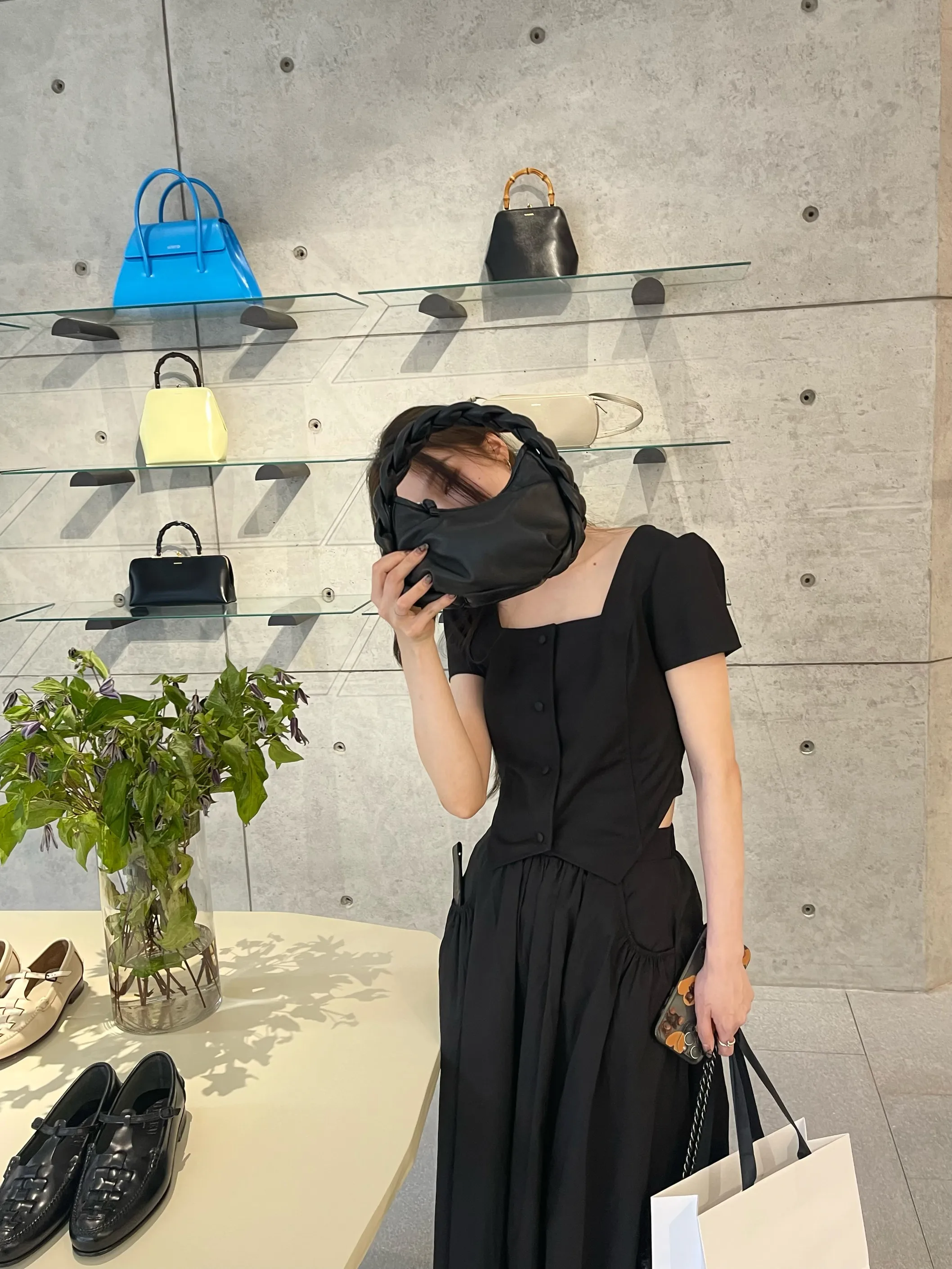 

Heyna Official ort Sve irt Irregular Tailoring High Quali Ele Sle Pure Color Commute Pattern Square Collar Design