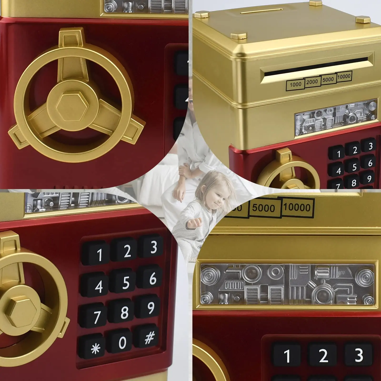 Kind Cadeau Elektronisch Wachtwoord Geldkist Munten Contant Geld Besparen Geldkist Teller Code Sleutel Slot Spaarpot Automatische Mini Kluis