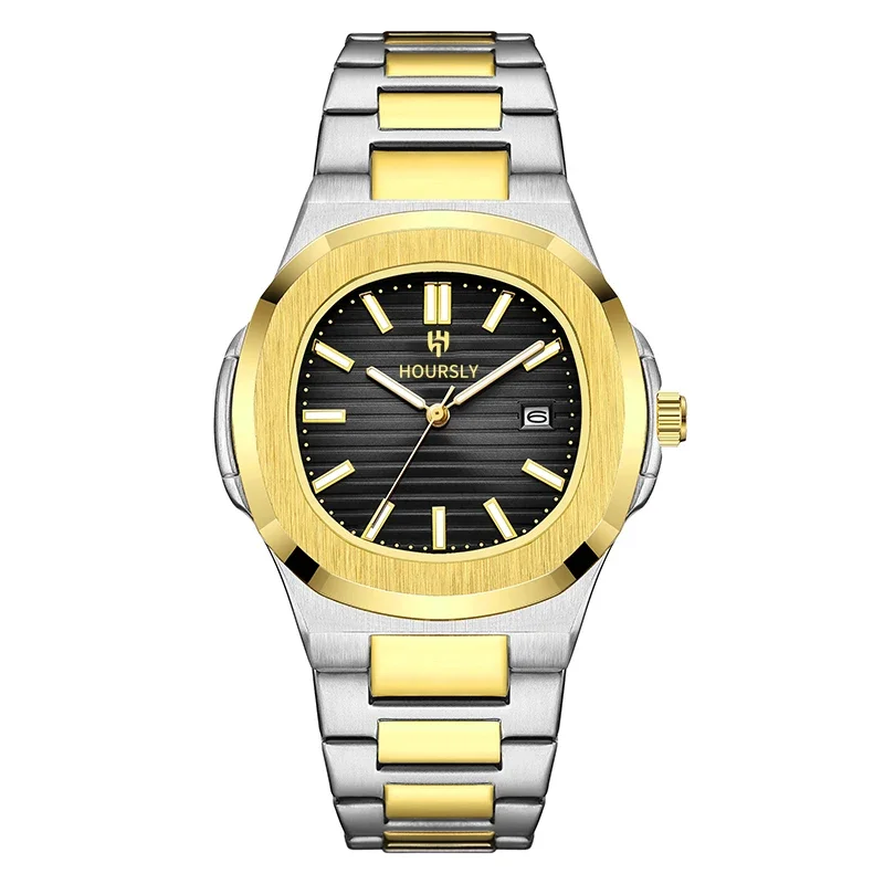 Reloj de lujo para hombre, Reloj de pulsera de cuarzo para hombre, Reloj clásico negro, azul, plateado, dorado, números romanos, Reloj de acero inoxidable para hombre de negocios