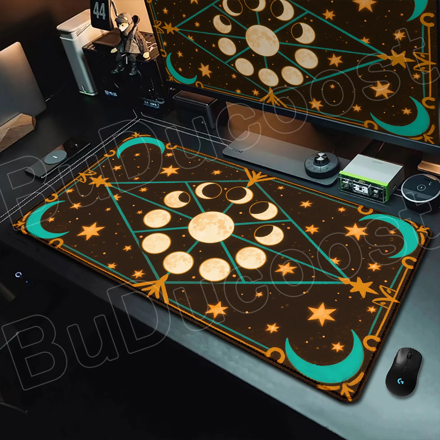 

XXL игровой и офисный коврик для мыши, художественная клавиатура, коврик для мыши Moon Space, украшение для ноутбука, стола, резиновые нескользящие мягкие коврики для настольного стола