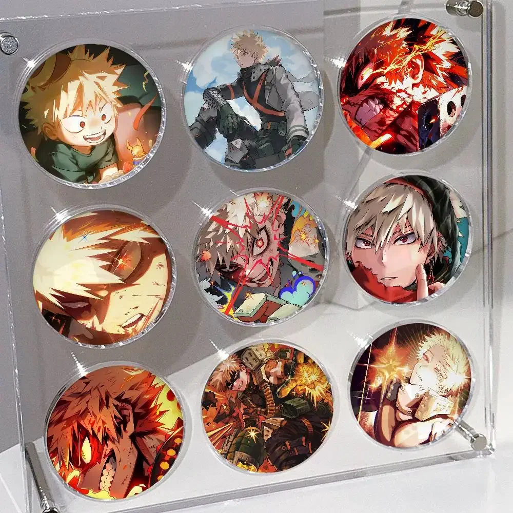 My Hero A-Academia Bakugo Katsuki Anime Badges 25 32 44 58 75 mm Round Cosplay Pin Bag Decor Fans Collect Friends Gifts Brooch