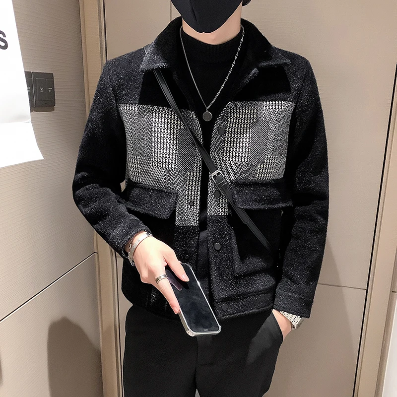 

2022 Brand Clothing Men Winter Quality Gold Mink Wool Coat/Male Slim Fit Keep Warm Woolen Cloth Jackets/Man Leisure Coat S-3XL