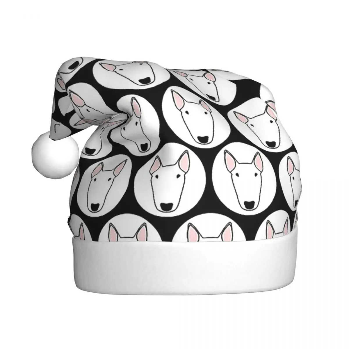 Bull Terrier Dog Bubble Cute Cartoon Christmas Hats for Adult Men Women Santa Hat Cap Xmas Decoration Headdress