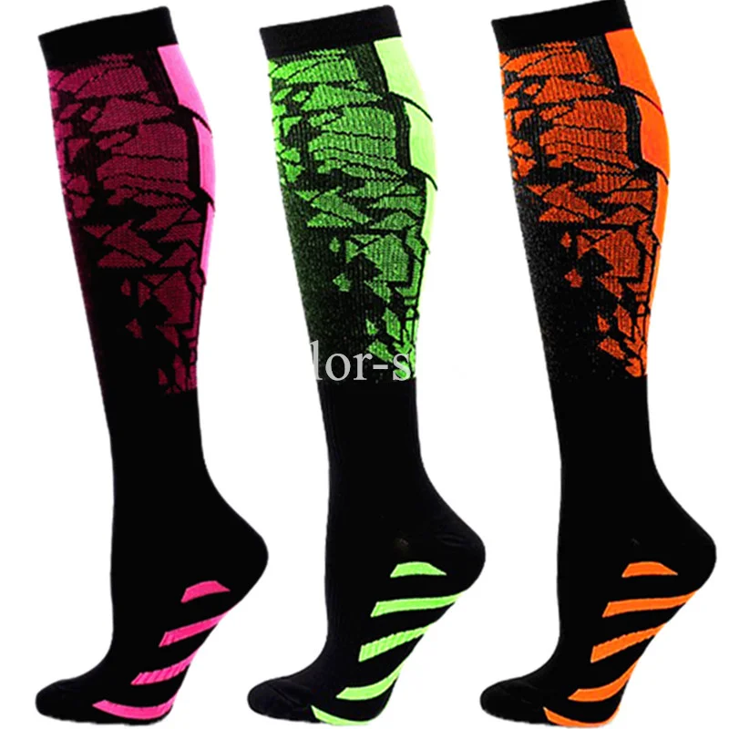 3 Pairs Pack Compression Socks Graduated Crossfit Training Running Recovery Cycling Travel Socks Men Women Running Sports Socks