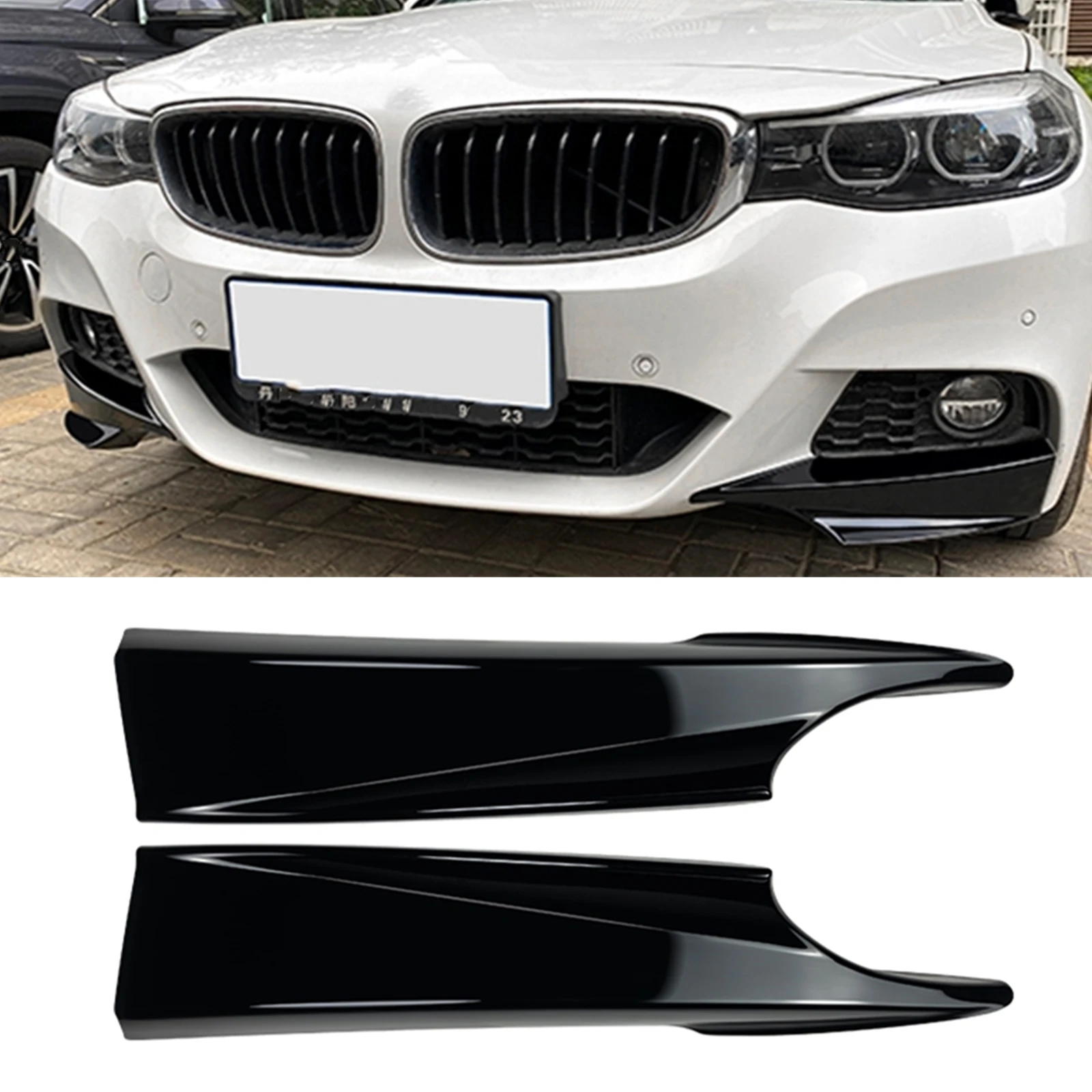 Front Bumper Side Splitter Cover For BMW 3 Series GT F34 320i 325i M Sport 2014-2019 Car Fog Light Lower Spoiler Air Vent Guard