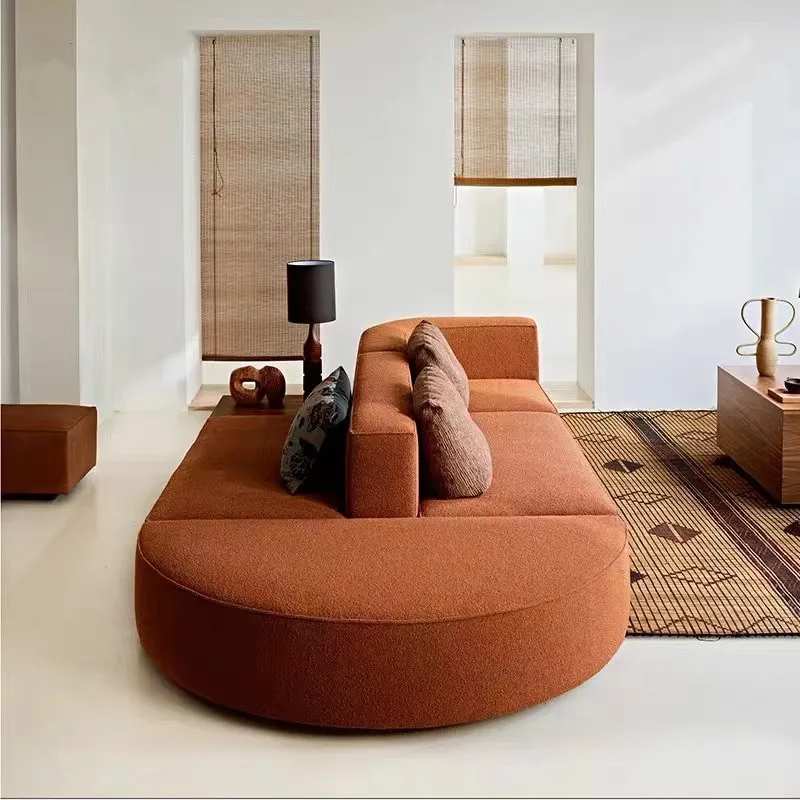 

Nordic wabi sandy wind two-way back-to-back sofa Japanese special-shaped living room simple module multi-person combination fabr