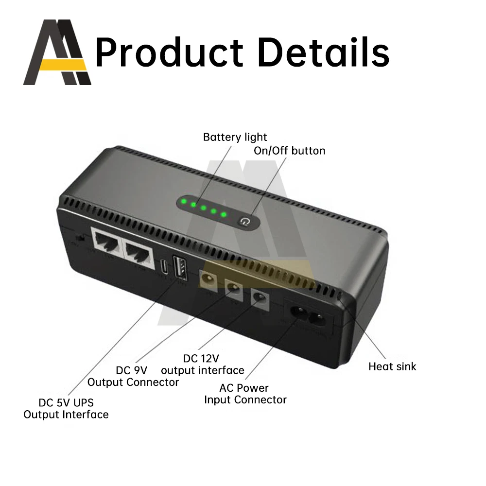 UPS راوتر 5V9V12V ضوء القط مراقبة إمدادات الطاقة الاحتياطية إمدادات الطاقة غير المنقطعة تيار مستمر تيار مستمر UPS عالية الطاقة 18 واط #5