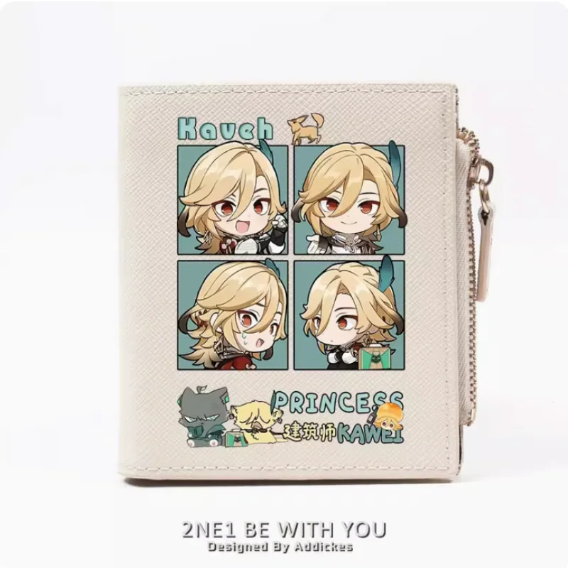 

Genshin Impact Kaveh Anime Zipper Wallet Fold Bag Multi Card Coin Pocket Holder Fashion Kids Wallets Gift