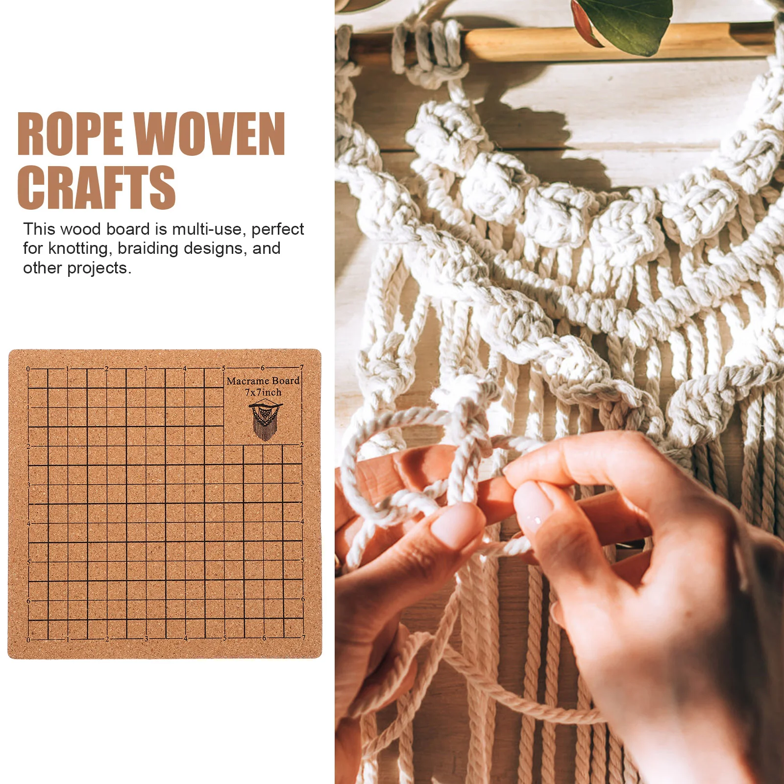 

Cork Board Macrame for Woven with Grids Bracelet Braiding Boards Knotting Sewing Ruler