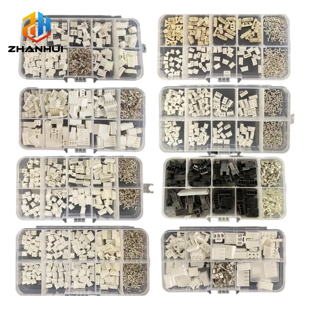 1Box JST SH1.0/1.25/PH2.0/XH2.54/VH/SM/KF2510 Connector Kit - Male/Female Housing & Crimp Terminal for Electronics