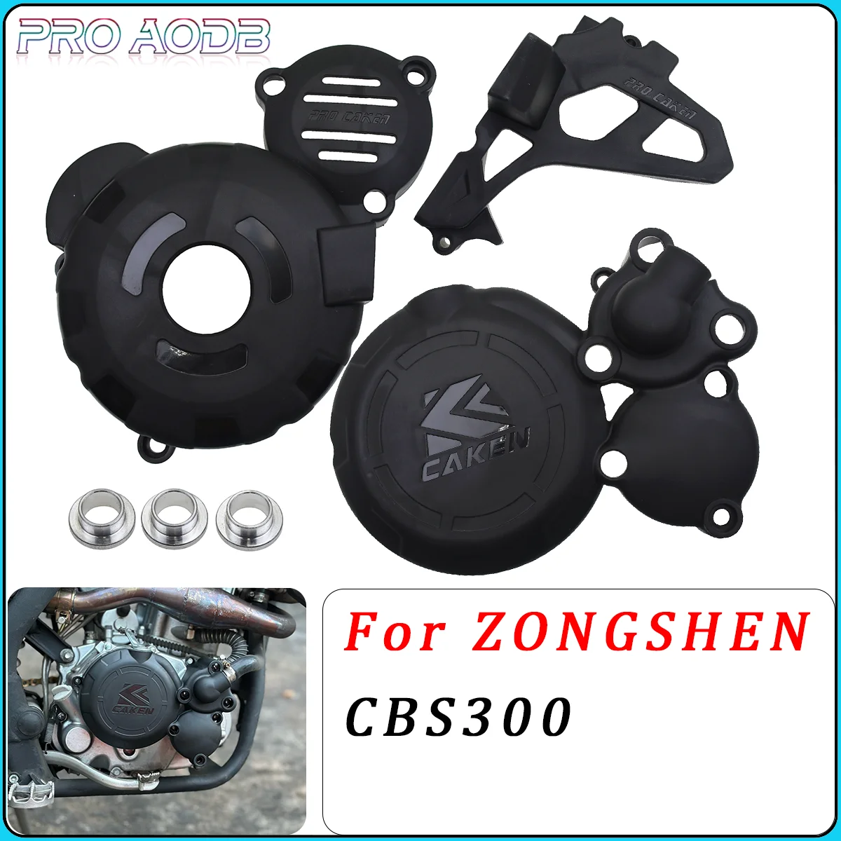 Motorcycle Engine Cover Clutch Cap Magneto Water Pump Guard Crankcase Ignition Protector For ZONGSHEN CBS300 KEWS ZUMA AJ1 NB300