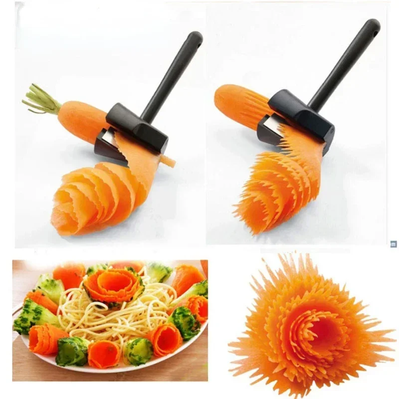 Flower Curler Set Kitchen Pattern Carving Mold Carving Curling Paring Knife Pattern Fancy Fruit Cutting Multi-function