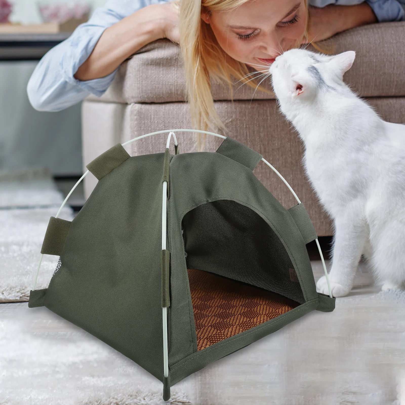 

Outdoor Foldable Summer Breathable Kitten Sleeping Tent Small Pet Tent Washable Cat Nest Comfortable Indoor