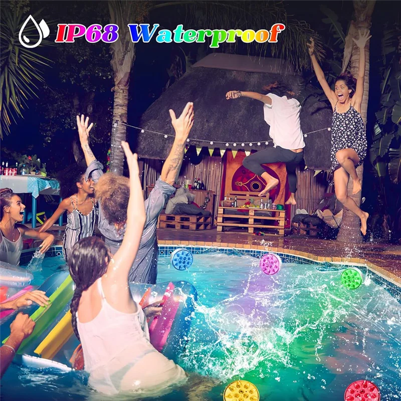 

Rechargeable Submersible LED Pool Lights With Remote,Waterproof Floating Pond Light,Underwater Lightsabkw