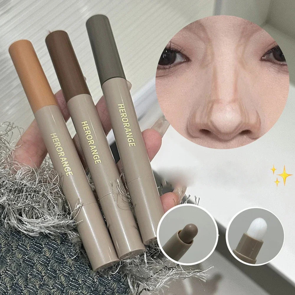 Nose Shadow Bronzer Contouring Makeup Pen Natural Grey Brown Three-dimensional Face Matte Shadow Cream Contour with Brush Makeup