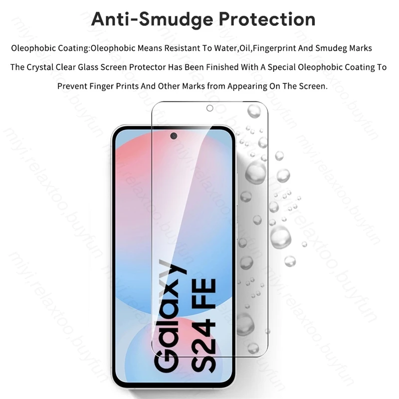 5-1 Stück 9H Premium Panzerglas für Samsung Galaxy S24 S24FE S25 FE S21FE S23FE Handy-Displayschutz Explosionsgeschützter HD-Film – Detail 2
