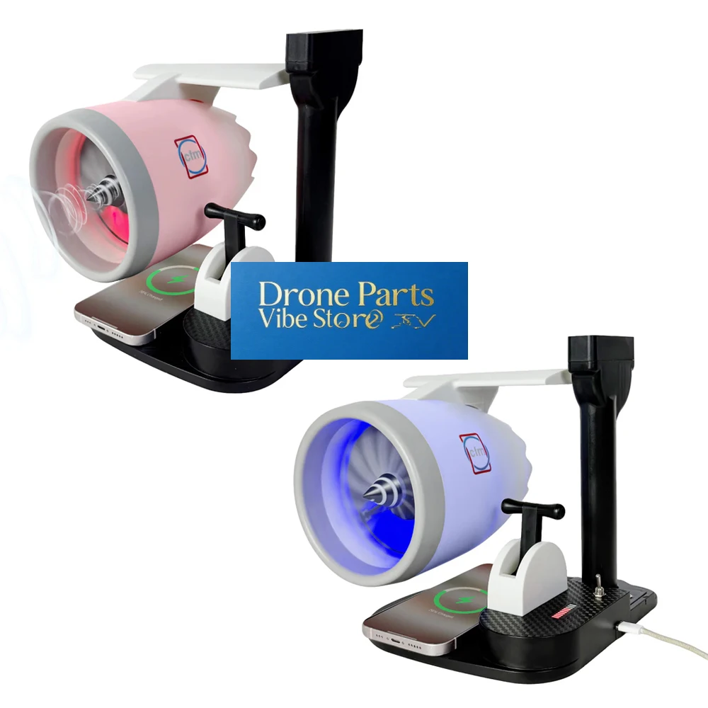 DronePNIKOLATOY New Desktop Aircraft Engine Turbo Fan JetFan Equipped With Wireless Charging And Humidifier Ornaments Decoration