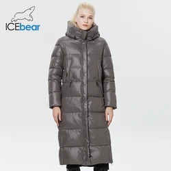 ICEbear 2023 Winter Women Outwear Parka Super Long Warm Windproof Zipper Cotton Coat Ladies Elegant Winter Jackets GWD22637D