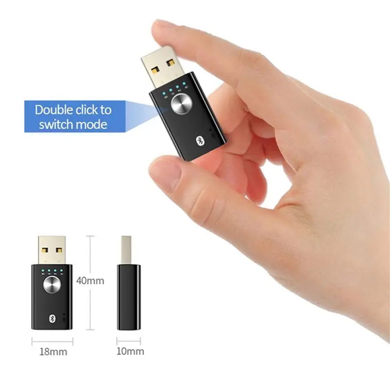 Efficient 2X 4 In 1 Wireless USB Bluetooth 5.0 Adapter 3.5Mm Jack AUX BT Audio Receiver Transmitter For Car TV Speaker Adapter