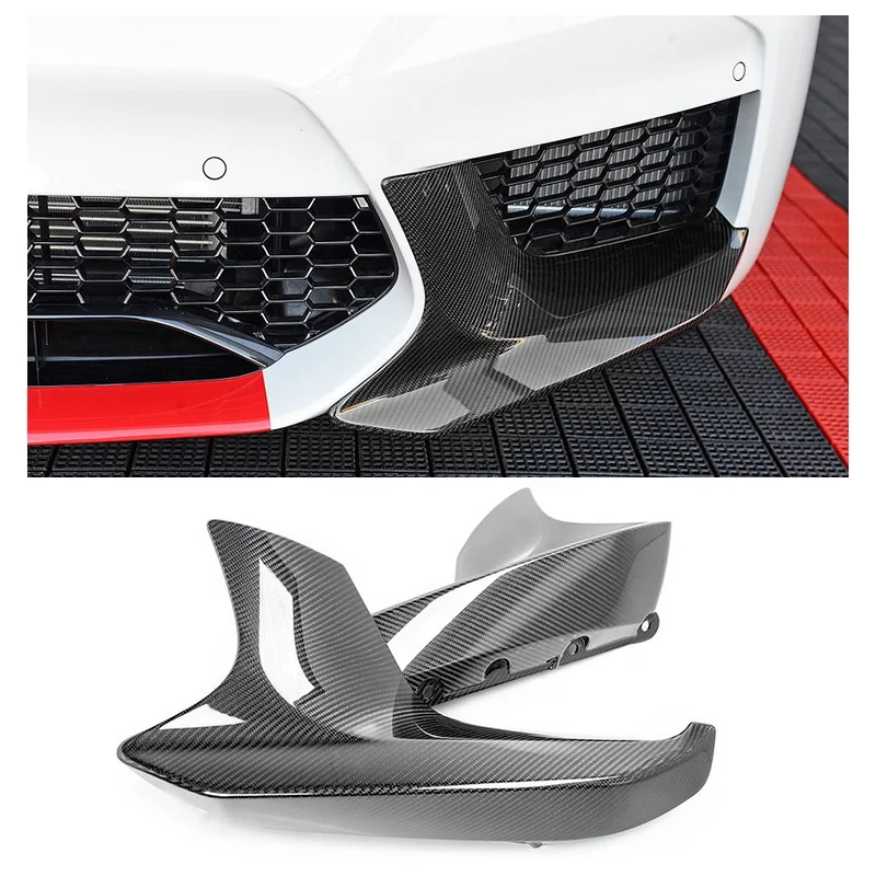 MP Style Carbon Fiber Front Splitter Piece Flaps Corner Bumper Lip Spoiler Protector For BMW F90 M5 Car Styling Drop shipping