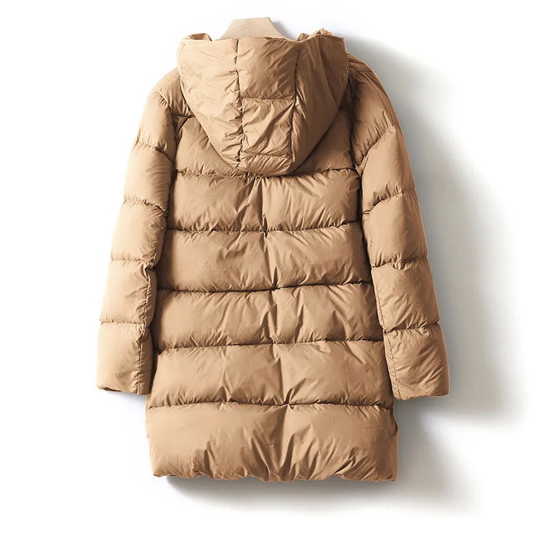 Schinteon Women Ultralight White Duck Down Jacket with Hood 2026 New Autumn Winter Warm Casual Outwear Solid Color Simple Coat