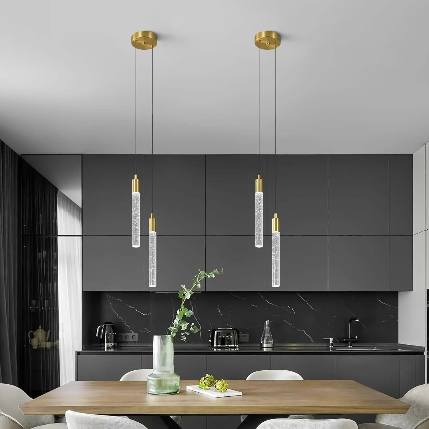 

Dimmable LED Gold Pendant Light Mini Crystal Fixture for Kitchen Island Bedroom Dining Room Crystal Pendant Lighting