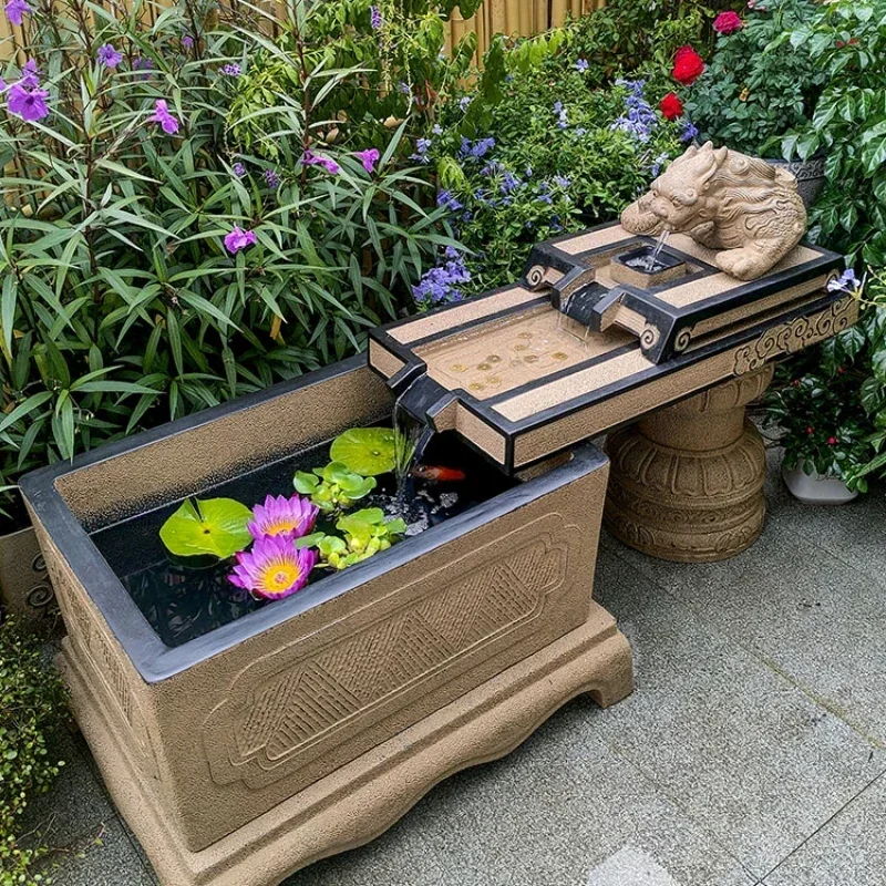 

Flowing Water Ornaments Circulating Water Balcony Fish Pond Top Floor Garden Floor Landscape Fountain Pool