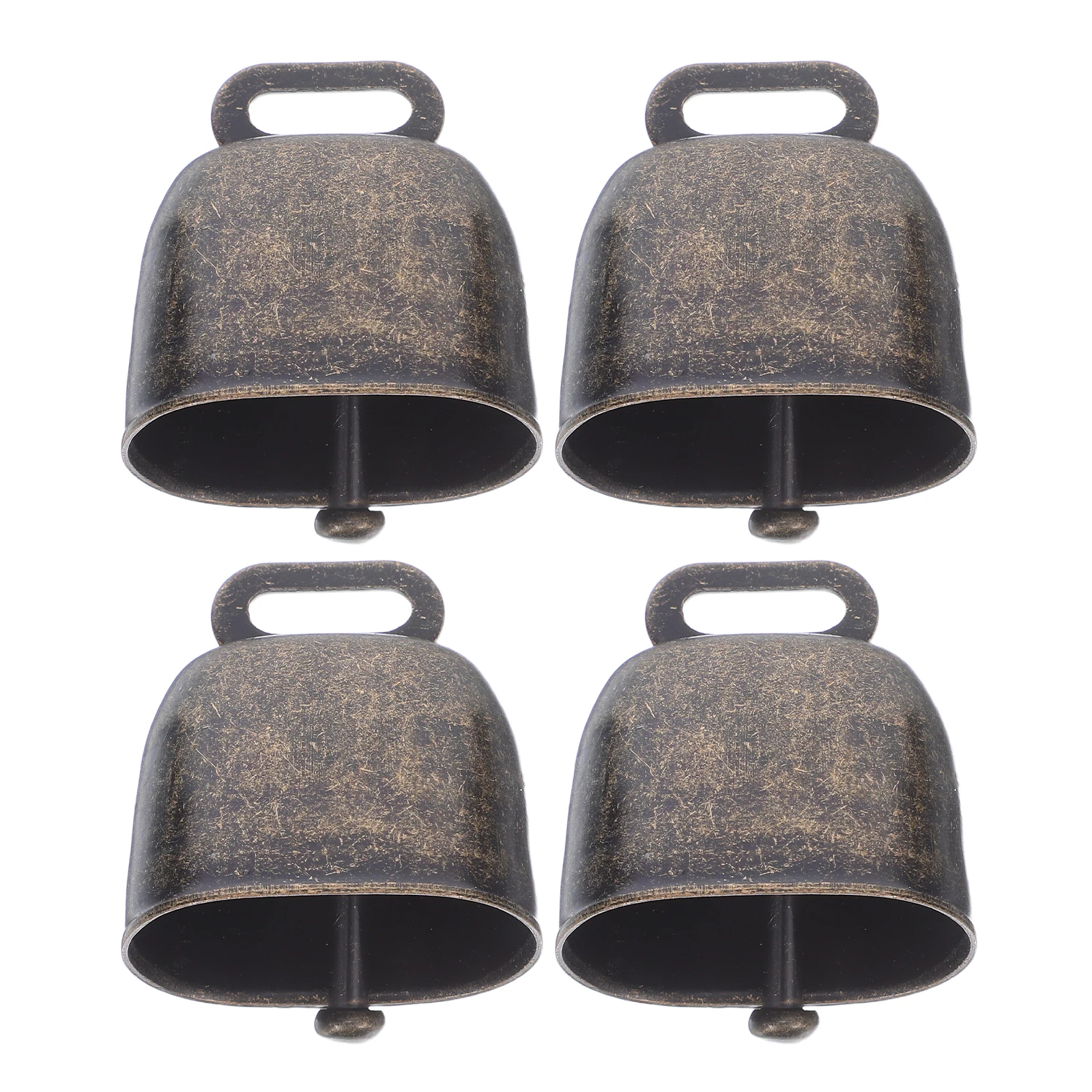4 قطعة المعادن البقر جرس الحديد وميض الموسيقى ديكورات أجراس ريفي الرعي لوازم طوق مكافحة خسر معلقة