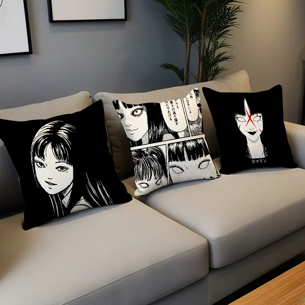 Tomie Junji Ito Horror Anime Pillow Case For Home Bedroom Room Decoration Living Room Sofa Cushion Cover Suitable