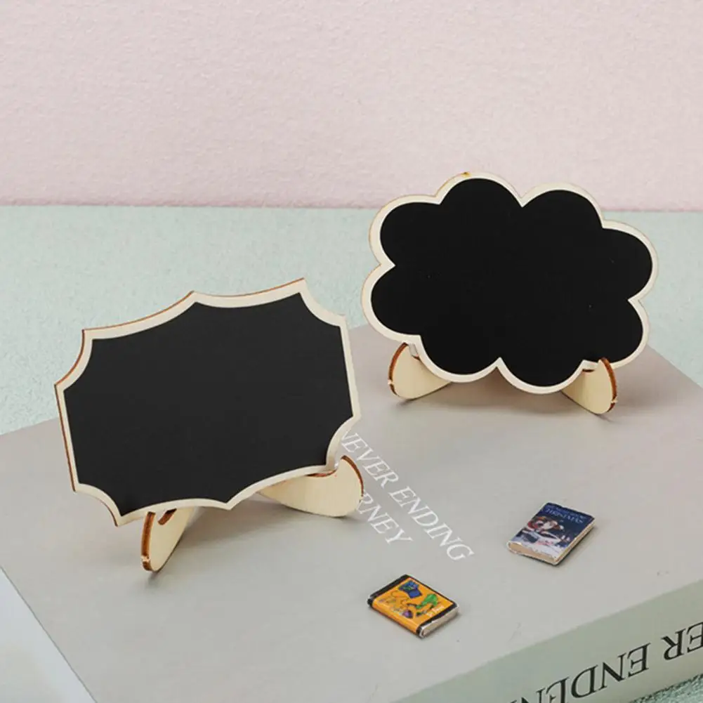 Mini Blackboard Signs Com Suporte, Wooden Desktop Message Board, Landscape Decor, Material de Escritório, 10Pcs