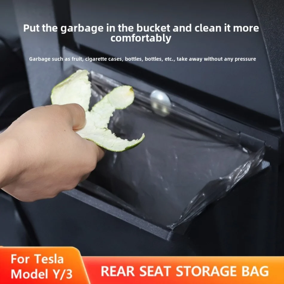 

Rear Seat Magnetic Suction Garbage Bag for Tesla Model 3 Y S Vehicle Garbage Can Car Trash Bag Hanging Storage Accessories