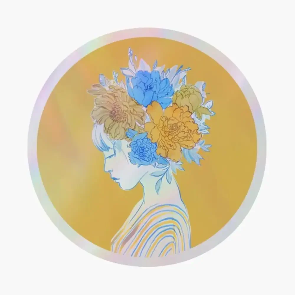 

Голографическая наклейка «Бесконечное будущее» для декора ноутбука, спальни, автомобиля, милый мультяшный арт, модный общественный чемодан