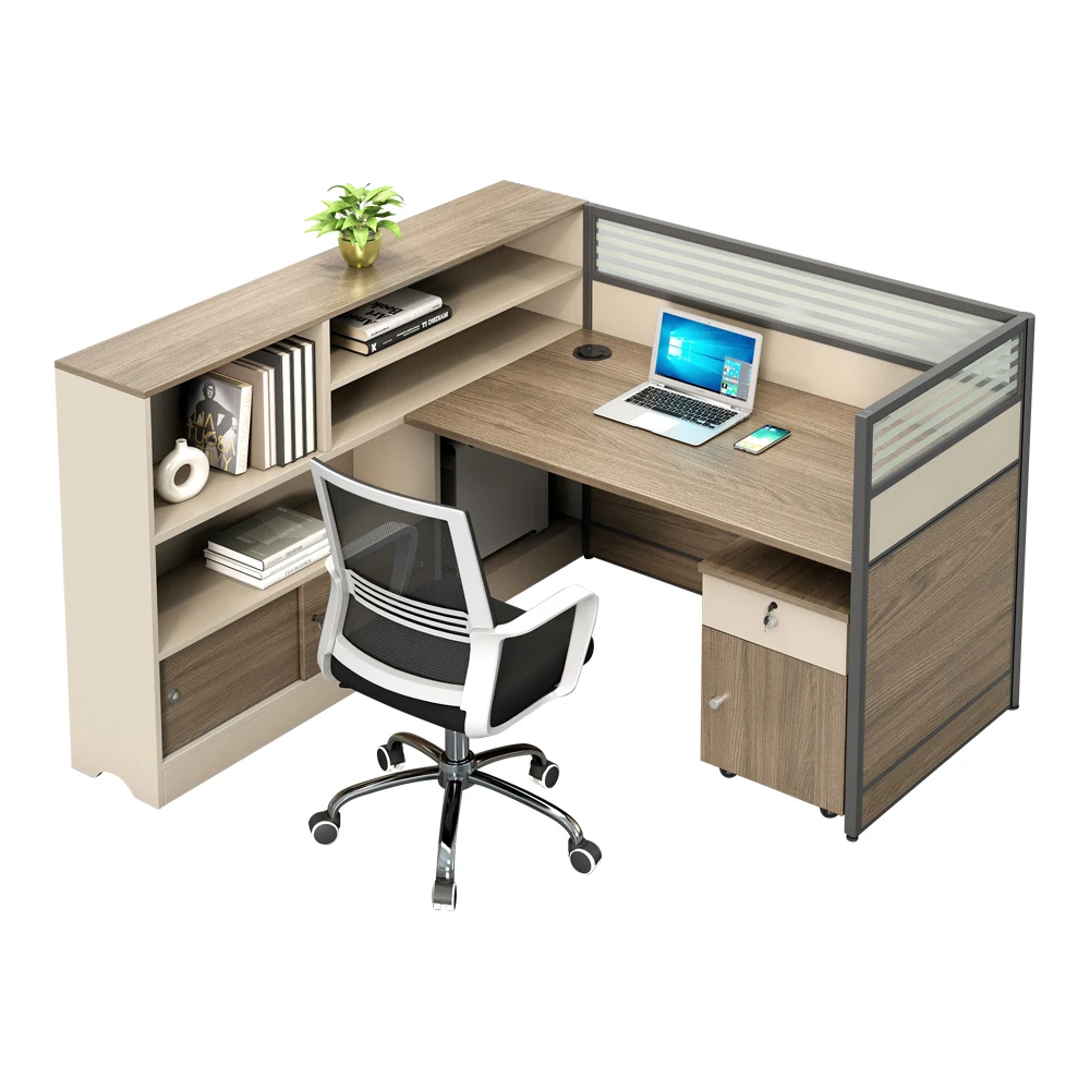 Good Quality Wooden Soundproof Staff Table Office Furniture Staff Table Modular Desk Office Workstation Desks with Drawer