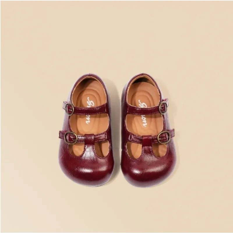 Baby Girls MaryJanes Round Toes Cute Kids Walking Shoes Soft Bottom 2025 Autumn New Girls Flat Shoes Elegant Sweet Non-slip view 5