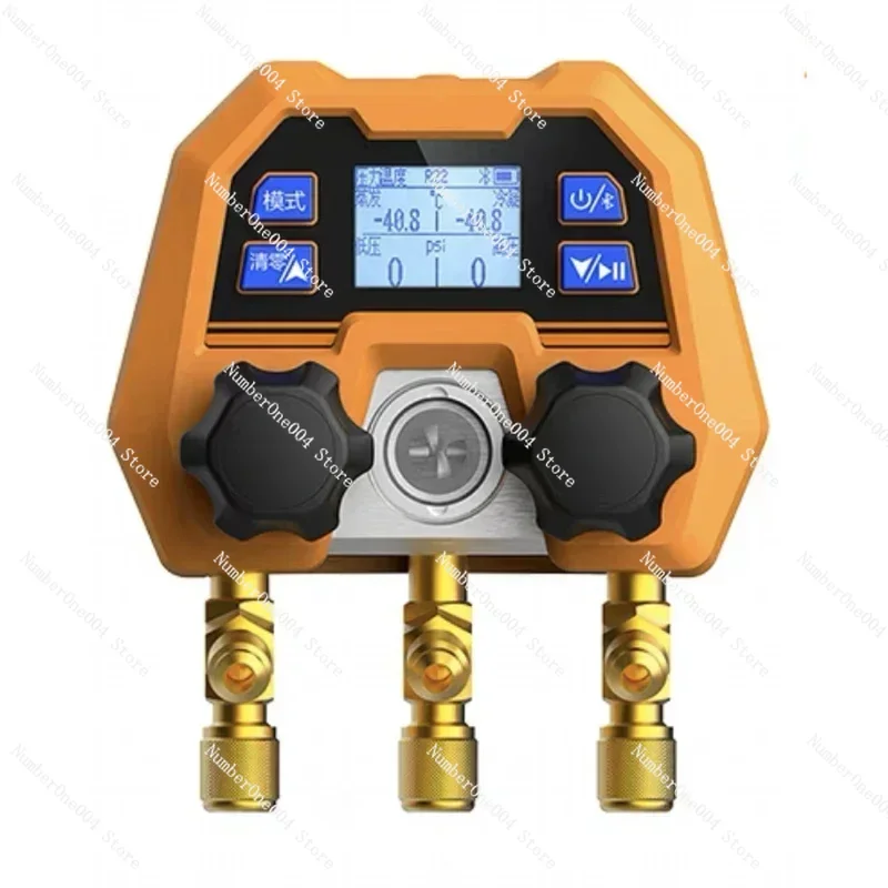 

English Interface DMG-4B Digital Display Double Meter Valve Electronic Manifold Refrigeration Digital Display Manifold-14~800psi