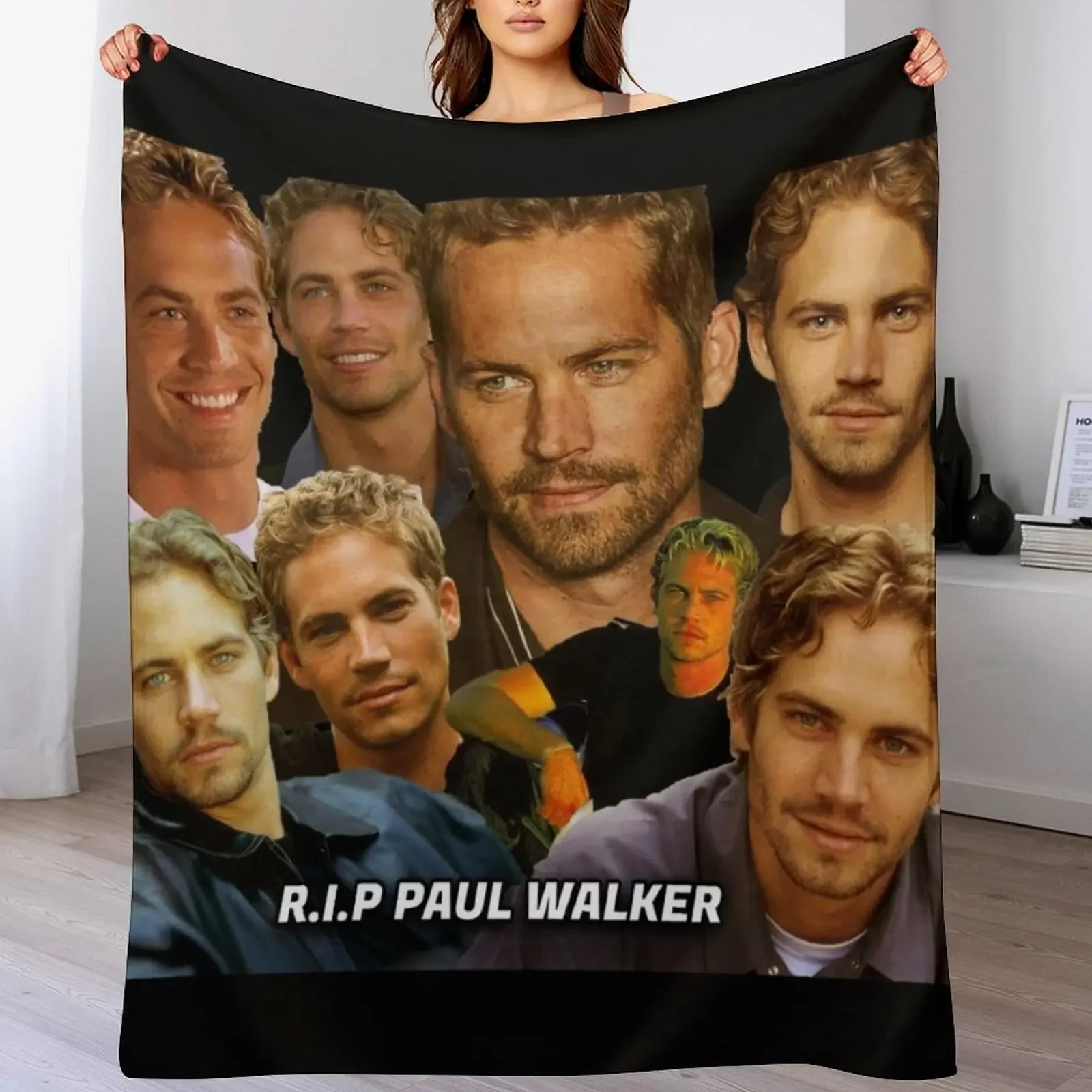 

Paul walker tribute collage design 2021 Throw Blanket Anti Shedding Soft Fuzzy Blanket for Home