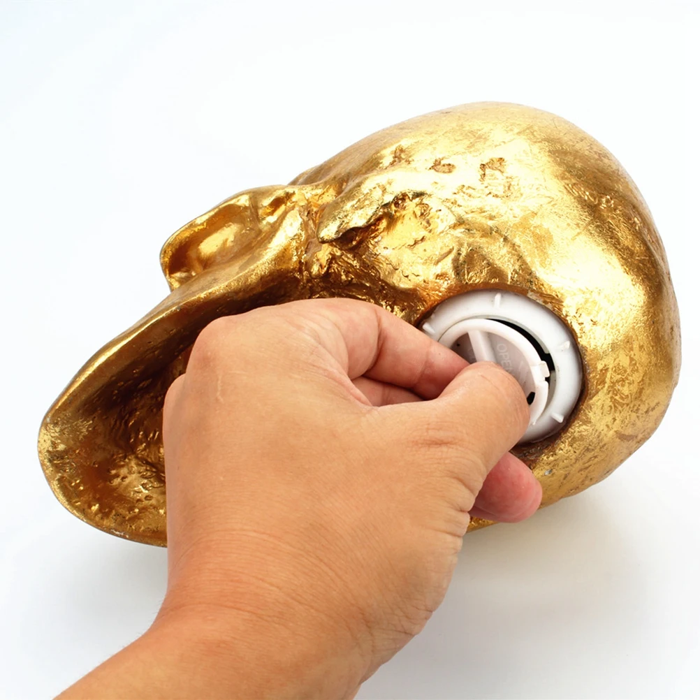

Gold Skull Money Box Money Box Cute Piggy Bank Halloween Gifts Realistic Bedroom Skull Coin Bank Decor Storage