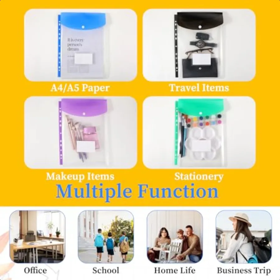 18 bolsos da pasta do bloco para 2 3 4 anel pasta de documentos bolso organizador pastas 11 furos pastas de pasta expansíveis com etiqueta en