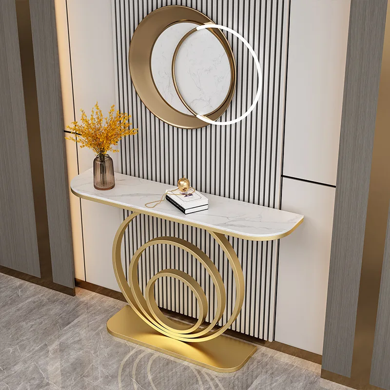 

Light luxury, entrance, rock slab, ultra-narrow, semicircle, simple, modern