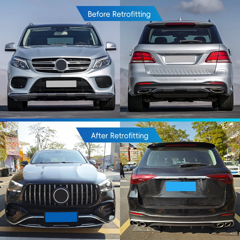 Restomod Body Kits2012-2019 Car Upgrade W167 GLE 63 Front Rear Bumper Lip Headlight Fender Hood Tailgate Grille New Fit For GL