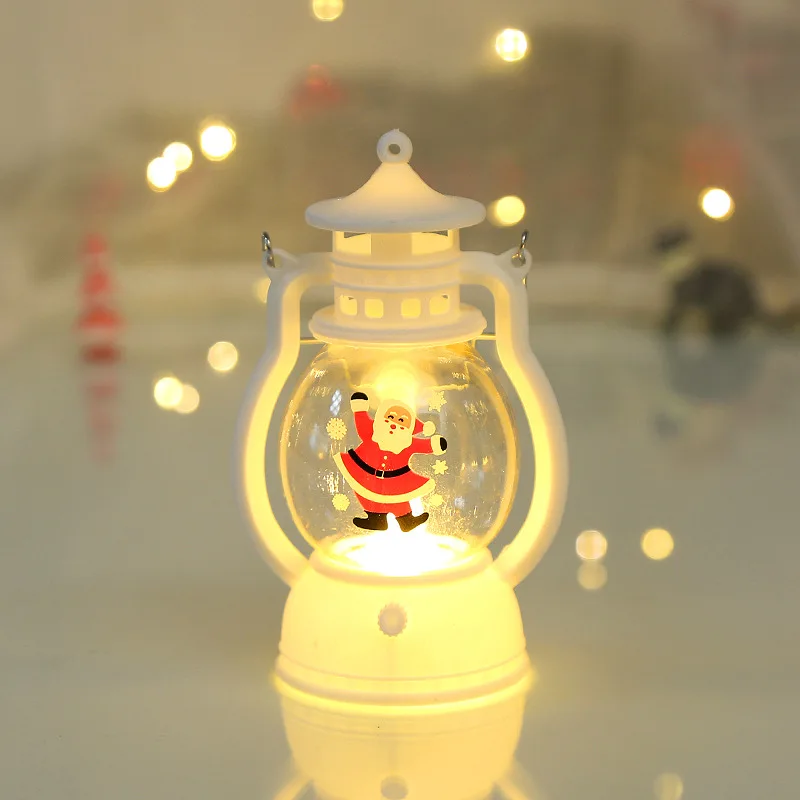 Christmas Lantern, Retro Christmas Mini Lantern Hanging LED Small Oil Light Electric Lantern Oil Lamp for Stage Decoration