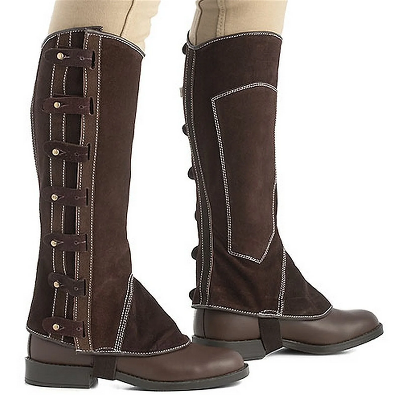 Medieval Renaissance Cosplay Shoes Leather Pirate Boots Men Steampunk Riding Boots Leg Wraps Halloween Party