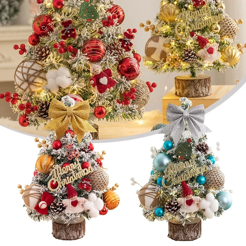 Mini 45cm Home Use Encrypted Christmas Tree Decoration Kit Christmas Holiday Desktop Ornaments With LED Light Party DIY Decor