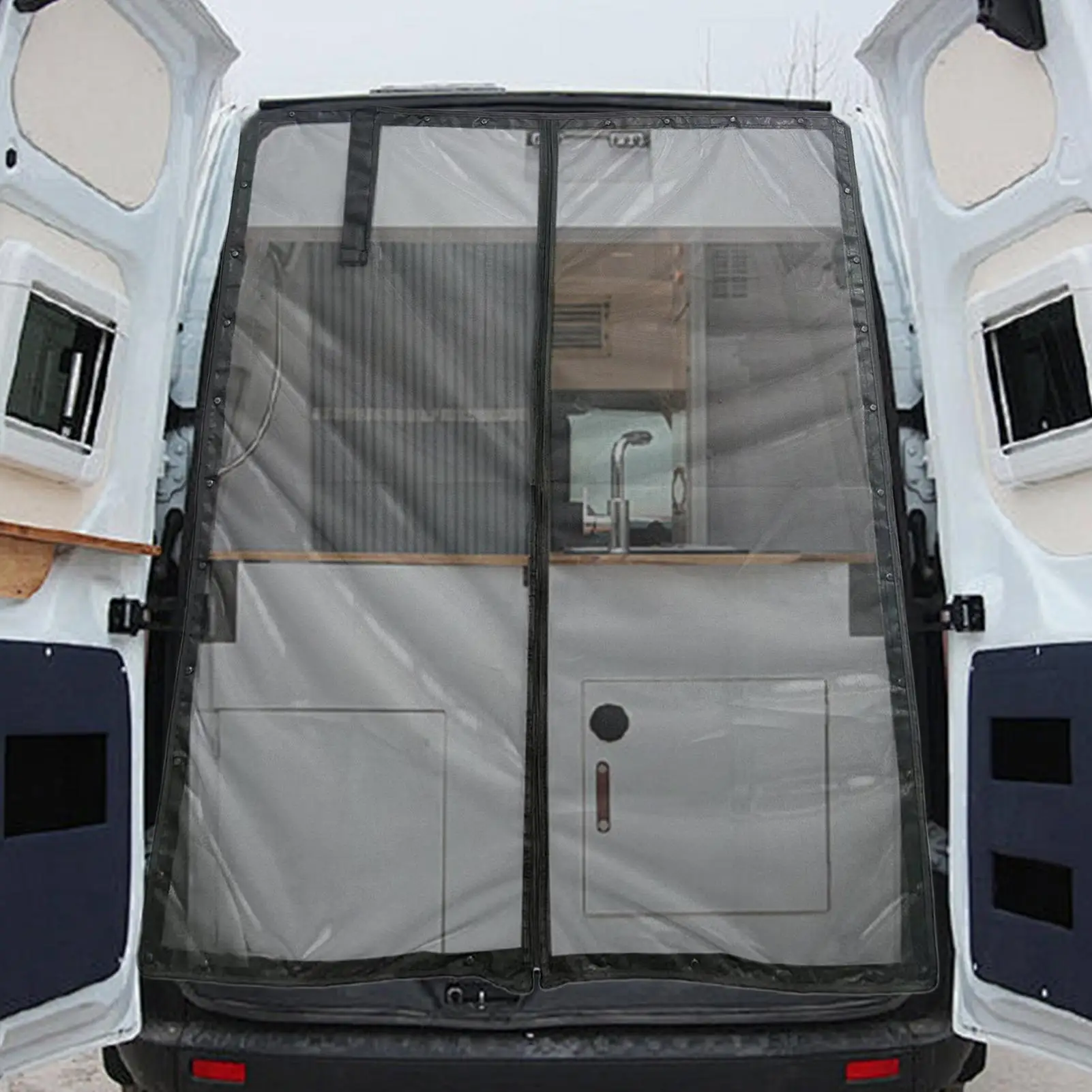 

RV Magnetic Door Screen UV-Resistant Net Vehicle Accessories RV Side Door Fly Protection Net For Camping Outdoor Adventure Road