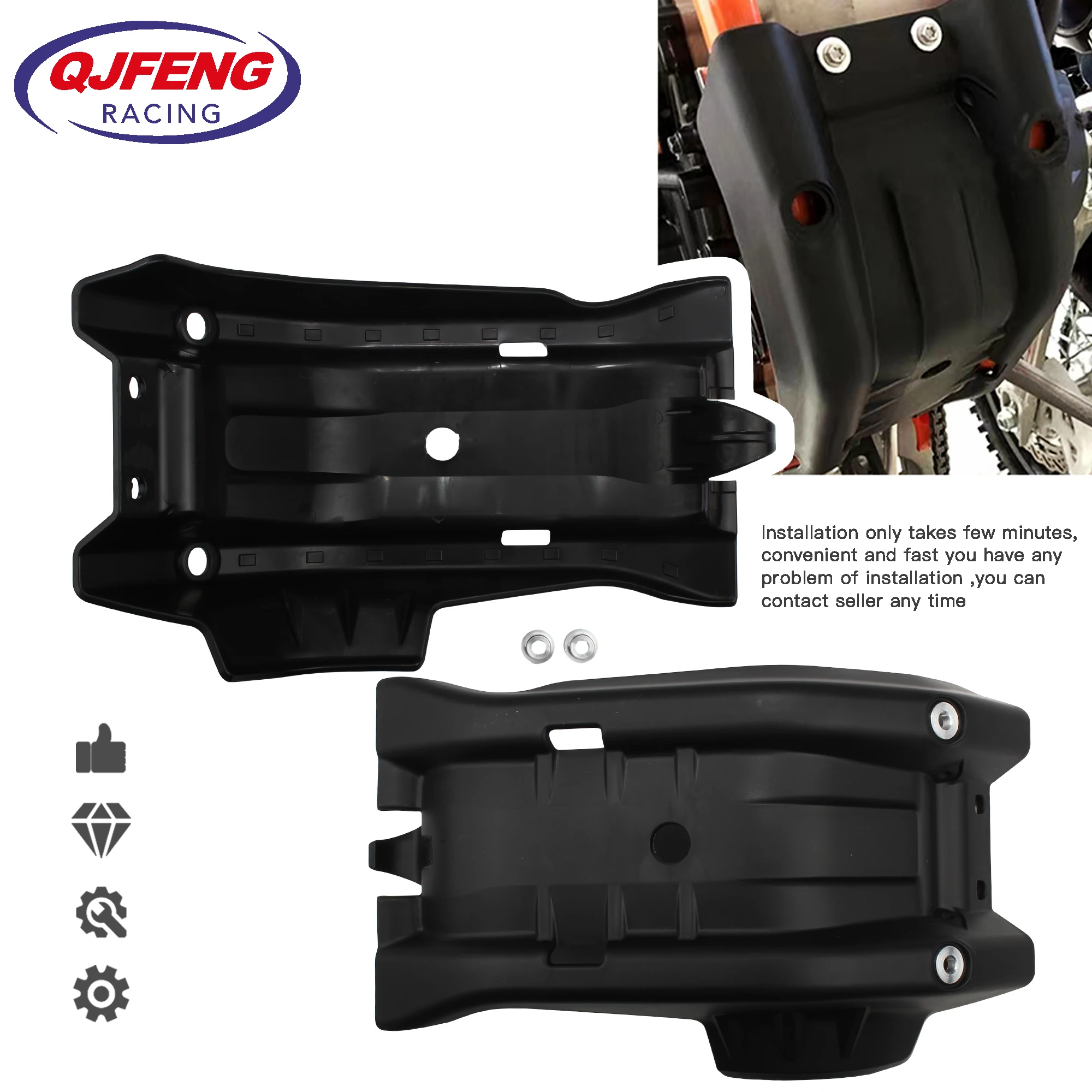 

Engine Guard Chassis Cover for KTM EXC-F EXC HUSQVARNA FE 350 Protection Skid Plates Motocycle Motocross Dirt Bike 17-19 Black