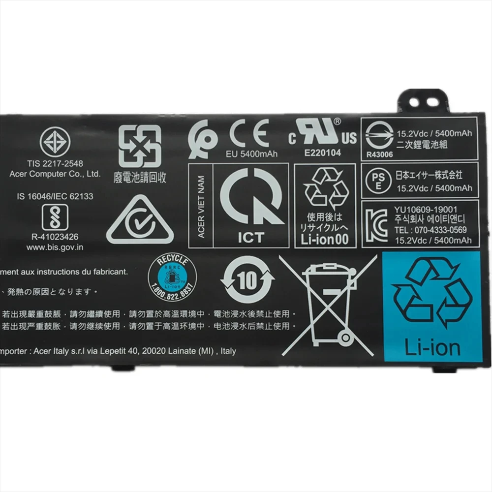 AP18JHQ Laptop Battery for Acer Predator Triton 500 PT515-51-550J 745Q 74D3 70PV 727U CN715-71 4ICP8/35/142 15.2V 84.36Wh