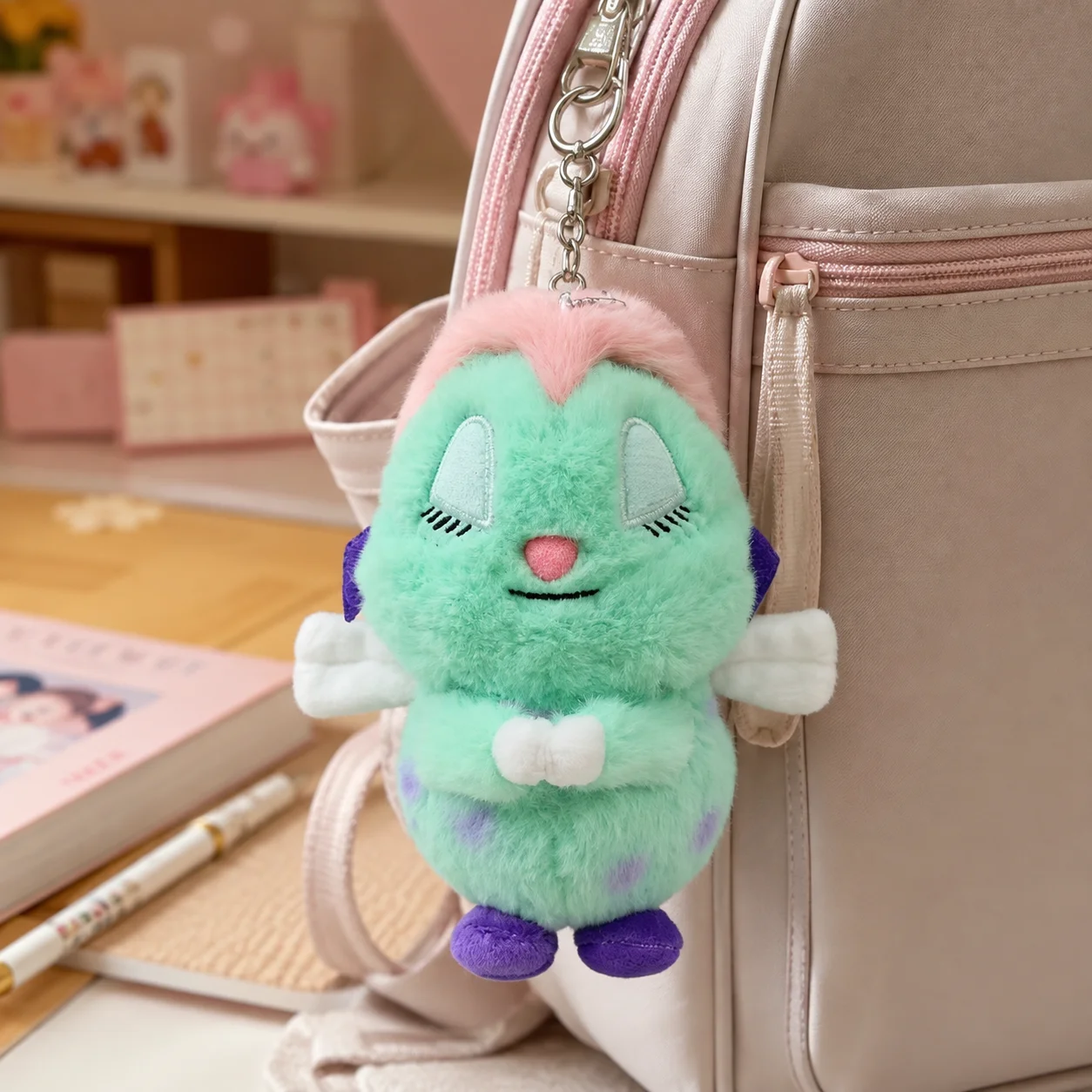 16cm Bibble Plush Toy Keychain Pendant Stuffed Doll Cute Cartoon Monster Soft Plushie Hanging Bag Charm Birthday Gift for Kids