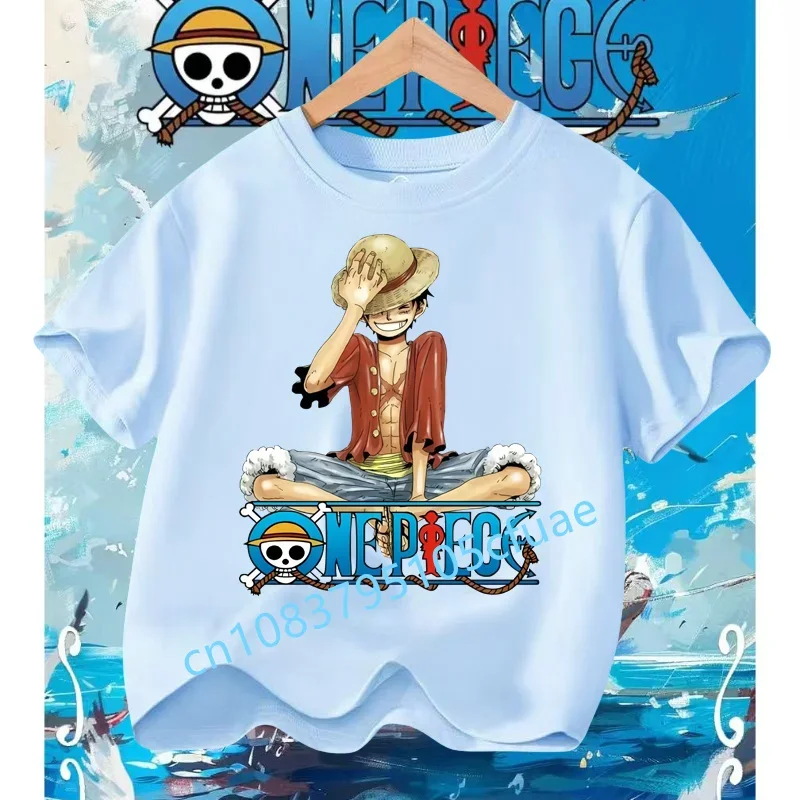 

Children's Clothing Anime One Pieces Tshirt Luffy T -Shirts for Kids Boys Clothes Kids T-shirt Short Sleeve Fashion Teen Tops