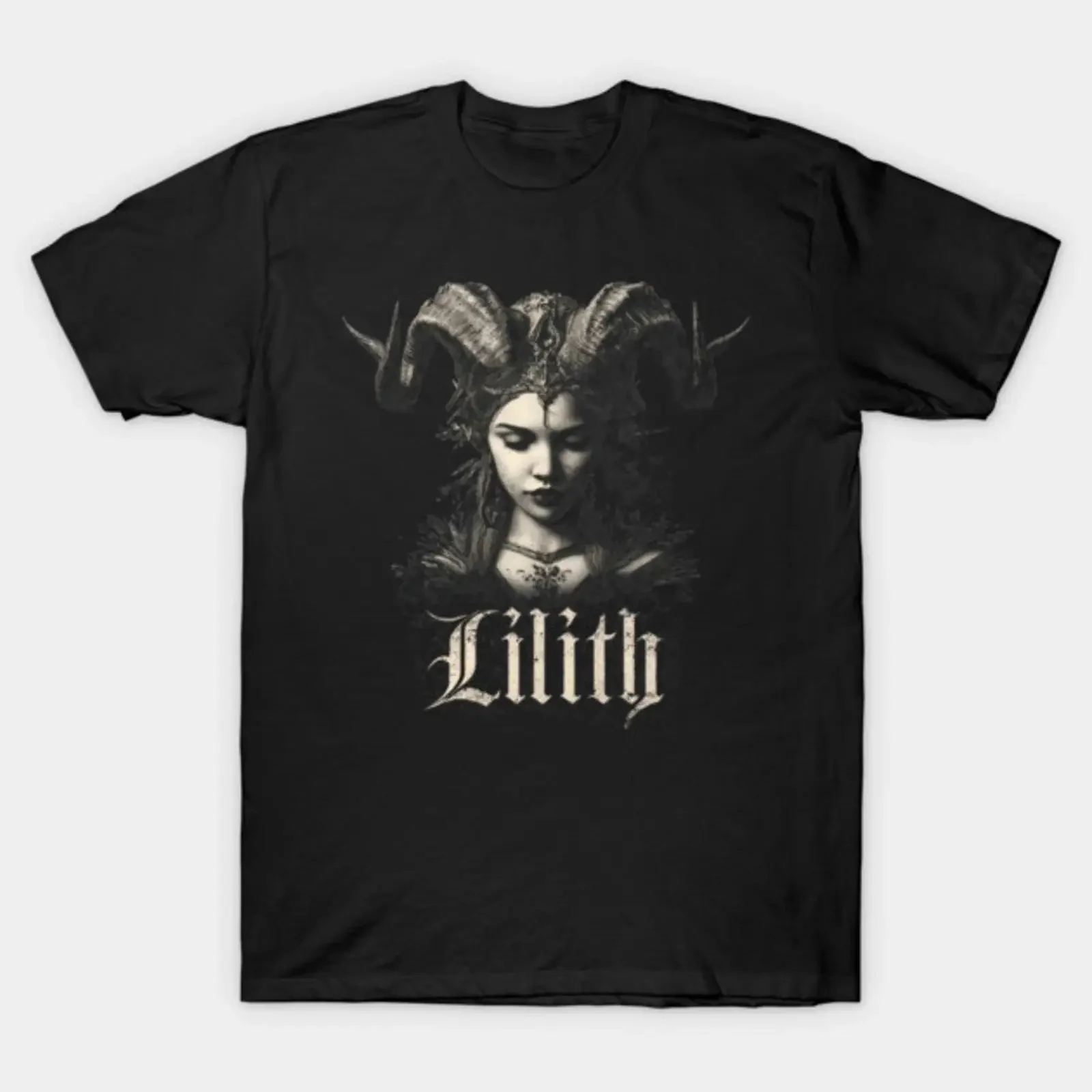 Lilith Dark Feminine T Shirt vintage Washed graphic fashion Stylish streetwear homme Unisex Slightly Stretched designer clothes
